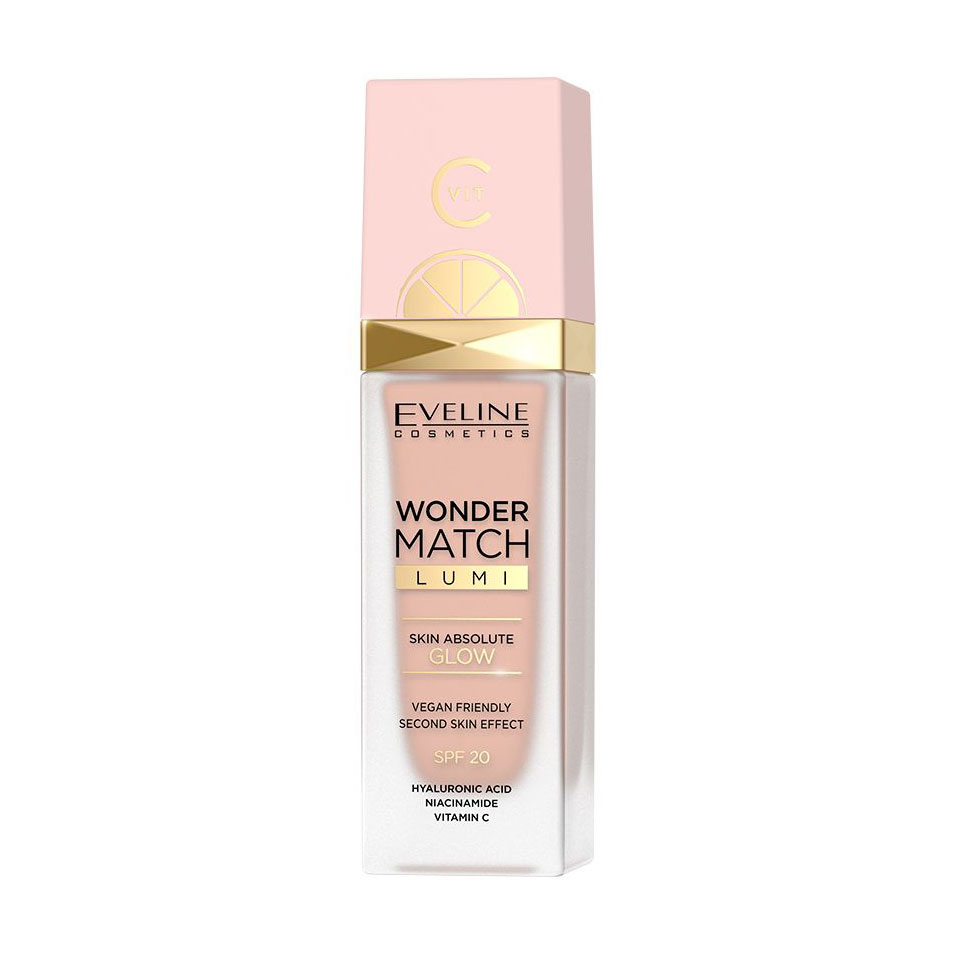 Сяйна тональна основа для обличчя Eveline Cosmetics Wonder Match Lumi Foundation, SPF 20, 10 Vanilla, 30 мл